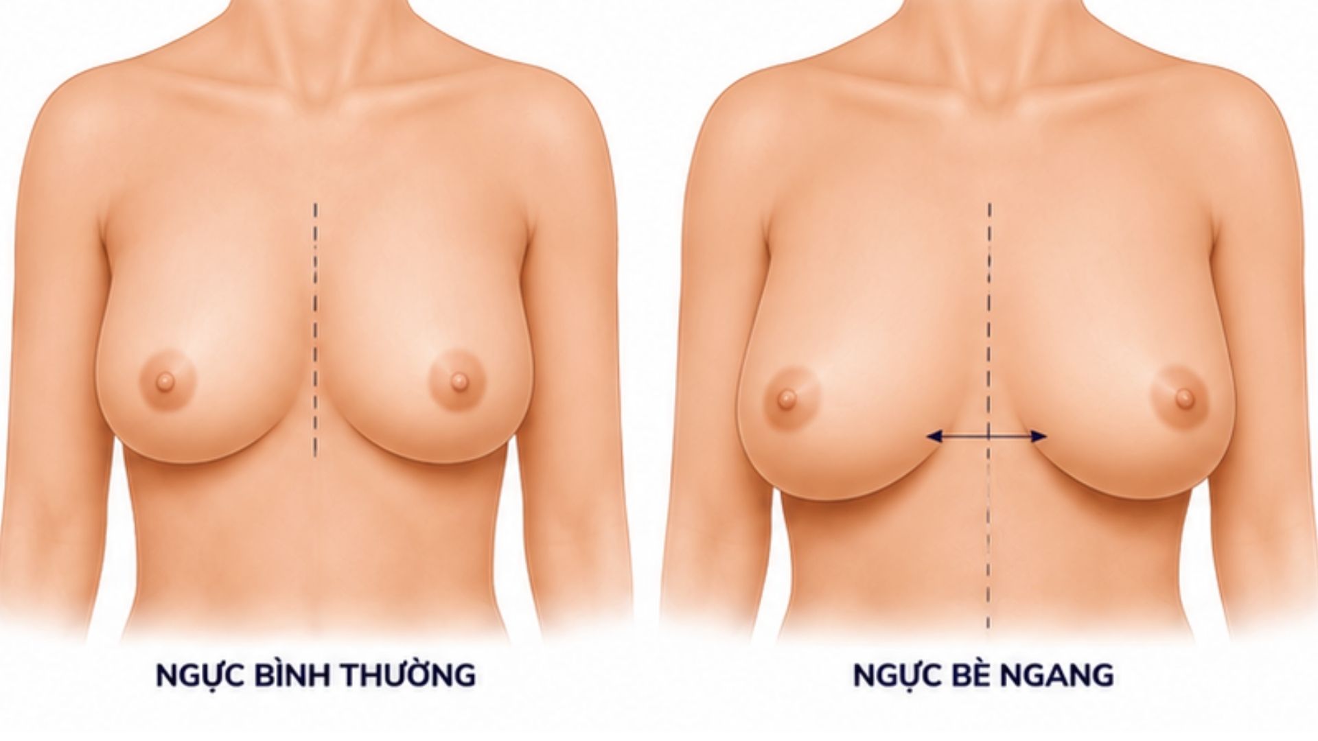 Cấu trúc giải phẫu nào quyết định ngực bè ngang hay không
